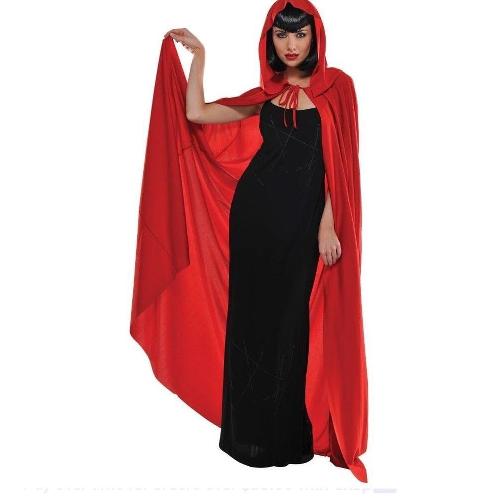 full length Hooded Red Cape